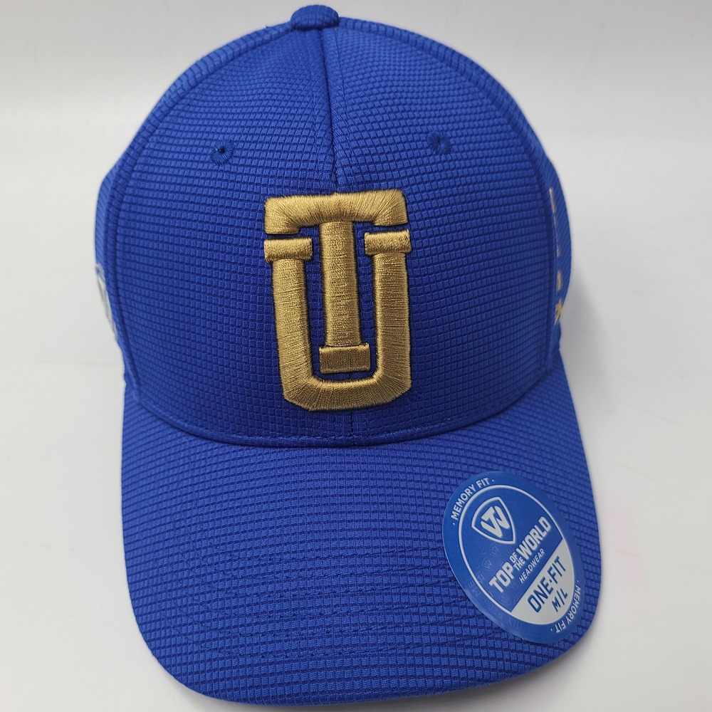 Tulsa Golden Hurricane Hat Fitted M-L Top of the World Blue Gold NCAA Flex Men